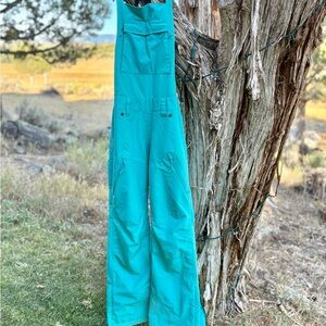 FlyLow Teal Women's Ski Bib Overalls